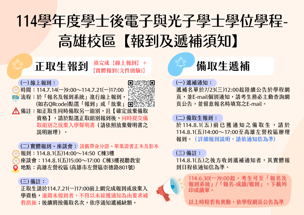 報到時程與說明